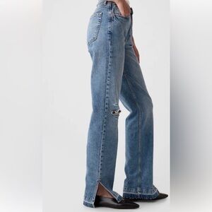GAP Blue '90s Loose Mid Rise Split Hem Jeans